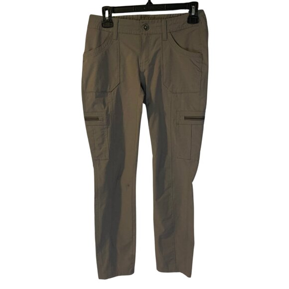 Kuhl Women's Horizn Cargo Pants Size 2 Short Skinny Khaki Softshell Hiking Flaws - Picture 1 of 7